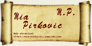 Mia Pirković vizit kartica